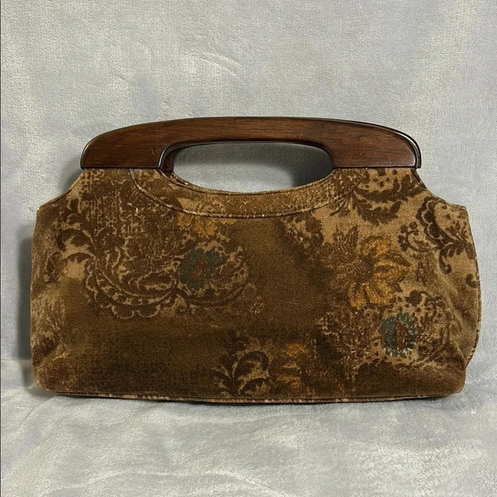 Forever by Fossil Vintage Velvet Handbag with Wooden Handles
